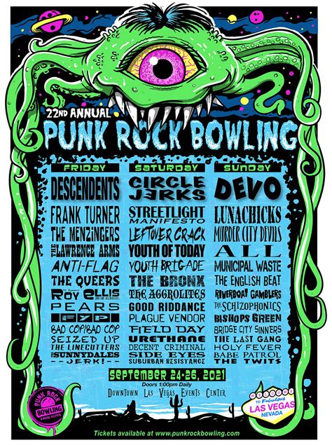 Punk rock bowling - ALL VIP 3-Day Passes include Club Show Presale Access. All Tiers 1, 2, 3, and 4 of the General Admission 3-Day GA Passes sold during the blind sale in October include Club Show Show Presale Access. IF YOU’RE NOT SURE, LOOK AT THE MIDDLE RIGHT OF YOUR TICKET. NEXT TO YOUR TICKET TYPE, WILL SAY "INCLUDES CLUB SHOW …
